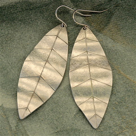 Aluminum leaf earrings - lg.