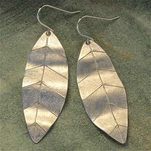 Aluminum leaf earrings - sm.