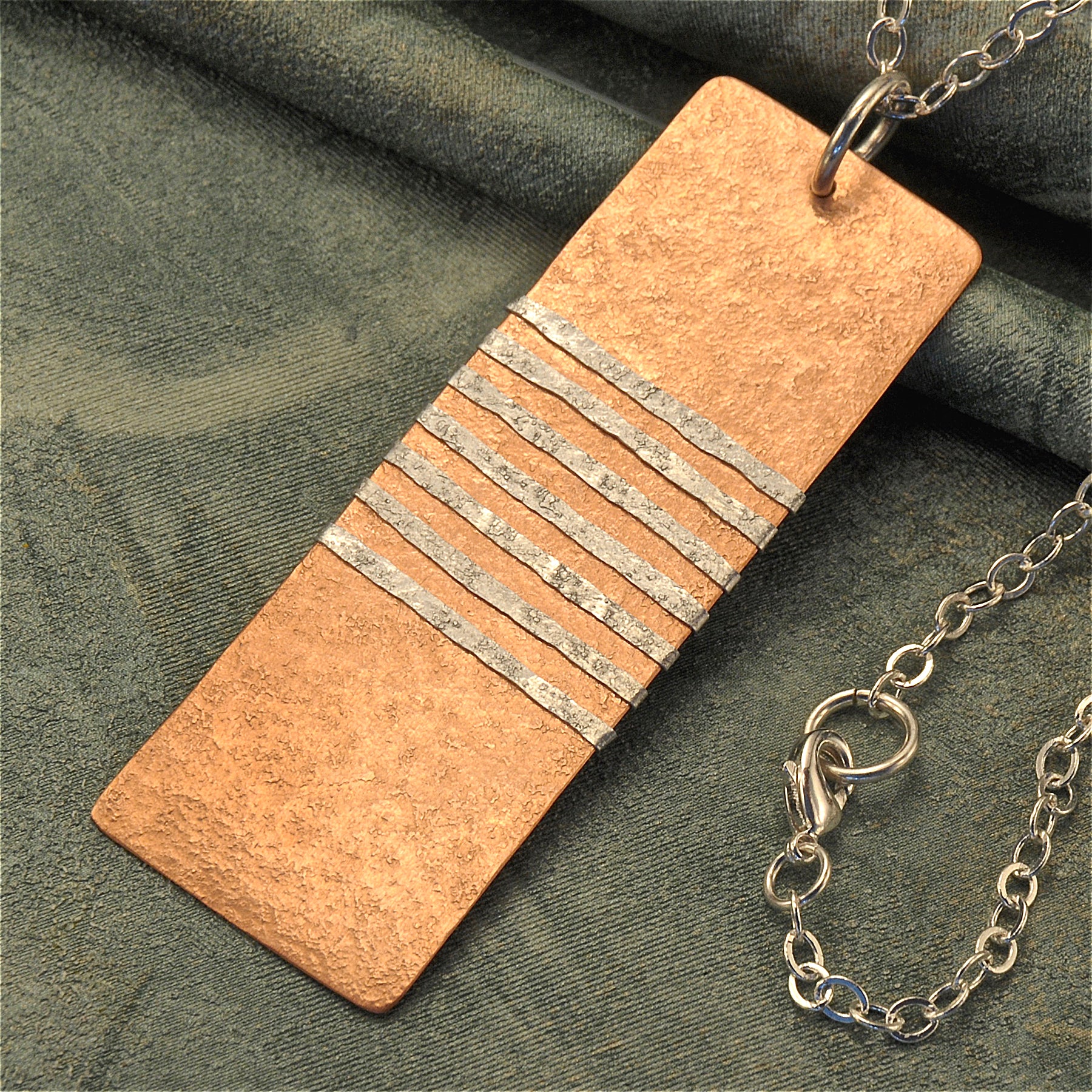 Rectangular copper necklace