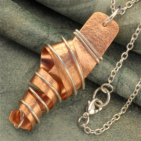 Twirly copper necklace